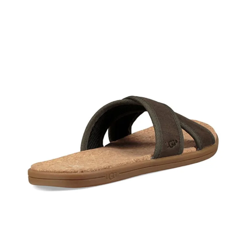 UGG Seaside Slide Cross Slippers Men's Brown-3