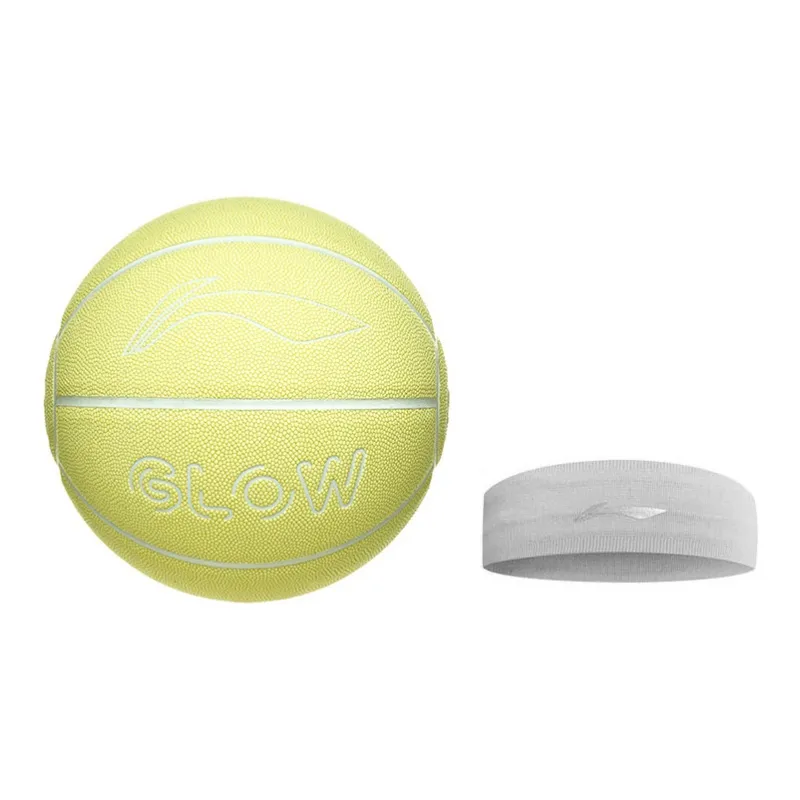 LiNing Badfive PU Basketball Yellow Size 7 Ball Glow in The Dark Training Unisex-15