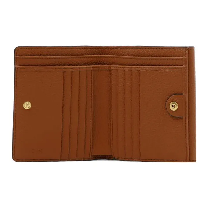 Chloe Marcie Soft Small Grain Calfskin Wallet Women's Brown-3