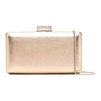 Jimmy Choo Clemmie Lambskin One Shoulder Crossbody Clutches Women's Gold
