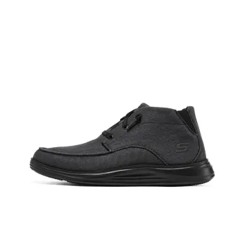 Skechers Cushioning Anti Slip And Wear Resistant Mid Top Casual Shoes Men's Black
