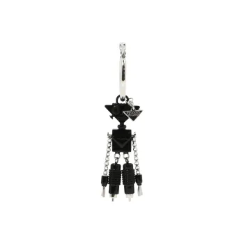 PRADA Silver Keychain Men's Black