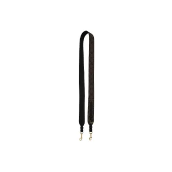 COACH Straps Iconic Coated Canvas With Smooth Leather Bag Straps Women's Black