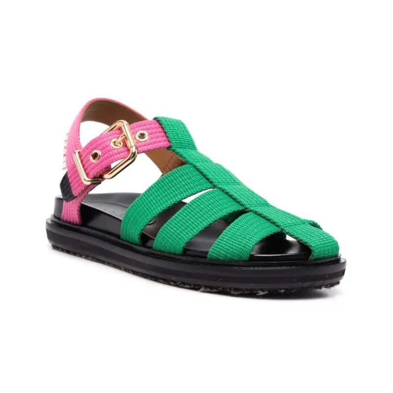 MARNI Stylish Sandals Women's Green Pink-2