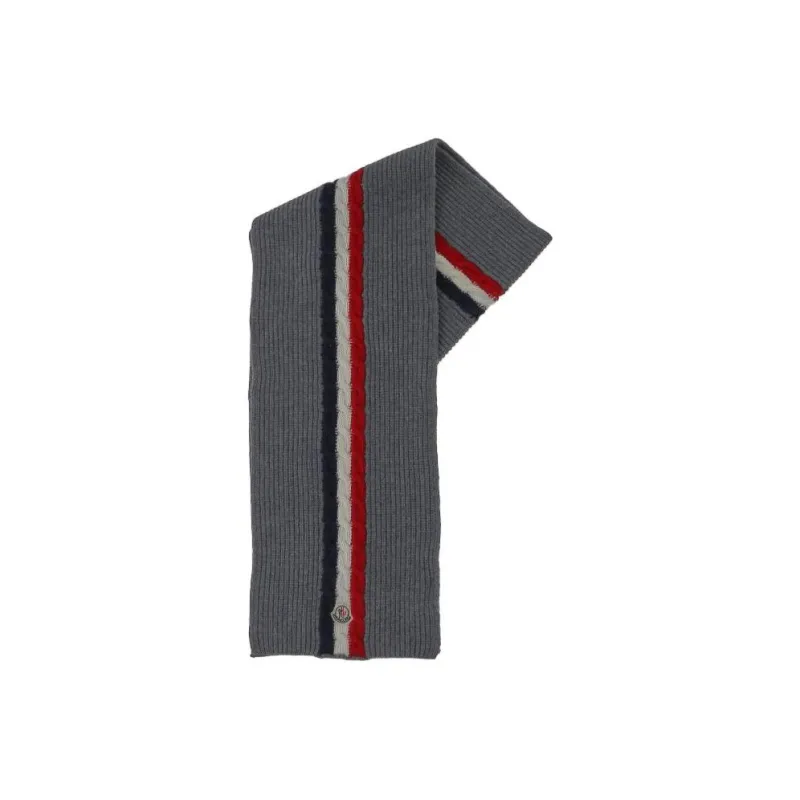 Moncler Logo Patch Knit Scarf-0