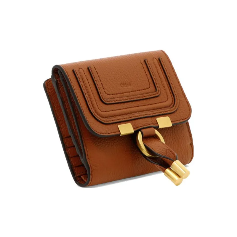 Chloe Marcie Soft Small Grain Calfskin Wallet Women's Brown-1