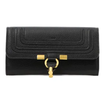 Chloe Marcie Grain Calfskin Wallet Women's Black