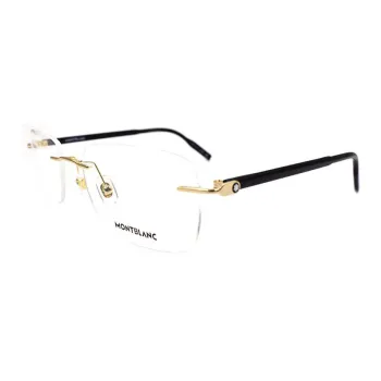 MONTBLANC Alloy Rectangular Optical Glasses Men's Gold/Black Legs