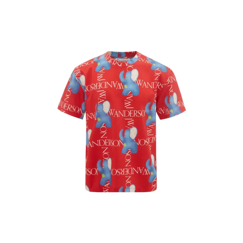 JW Anderson Elephant print Oversized T shirt-0