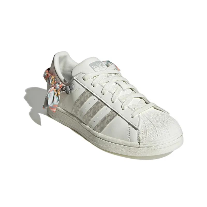 Adidas Originals Superstar Skateboard Shoes Women's Low Top Tea White-2