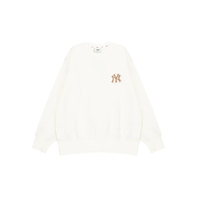 MLB New York Yankees Sweatshirts Unisex Cream-1