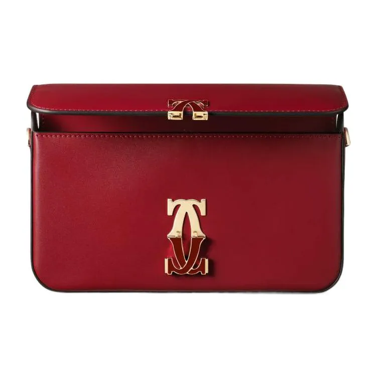 CARTIER C De Cartier Collection Calfskin Crossbody Bag, Shoulder Bag Mini Women's Red-1