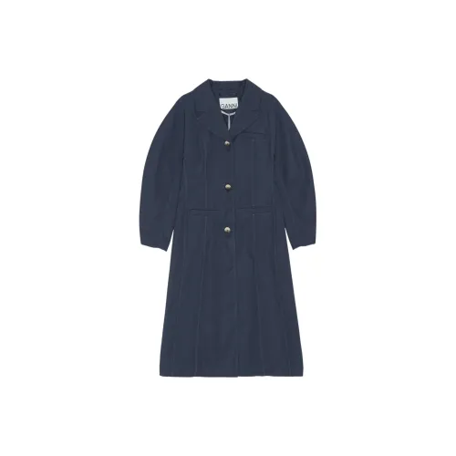 GANNI Coats Women's Blue