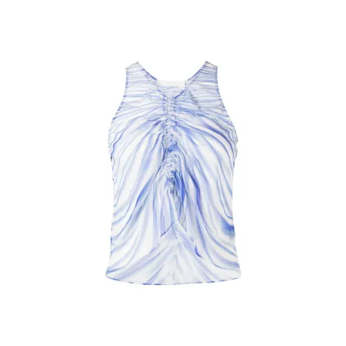 DION LEE Shirred Draped Tank Top