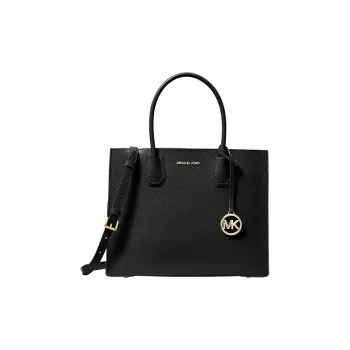 MICHAEL KORS Cow Split Leather Trunk Bag Handbag Large Size Women's Black