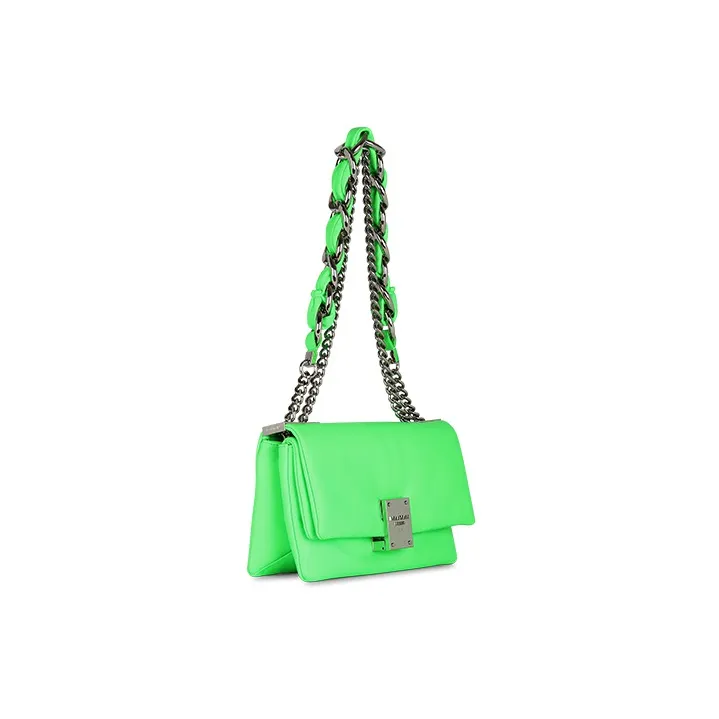 BALMAIN 1945 Leather Shoulder Bag Crossbody Bag Mini Women's Green-1