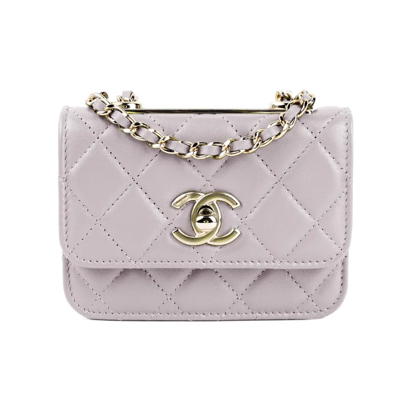 CHANEL 21B Fall Trendy Cc Lambskin Shoulder Bag, Crossbody Bag Mini Women's Pink-0
