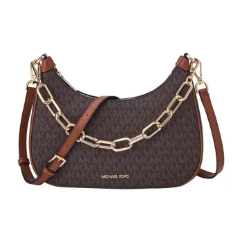 MICHAEL KORS Artificial Leather Crossbody Bag Shoulder Bag Large Size Women's Dark Brown & Acorn Brown