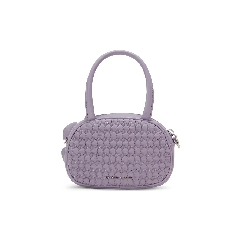 CHARLES&KEITH Fabric Handbag Regular Women's White/Flesh/Light Purple/Black-12