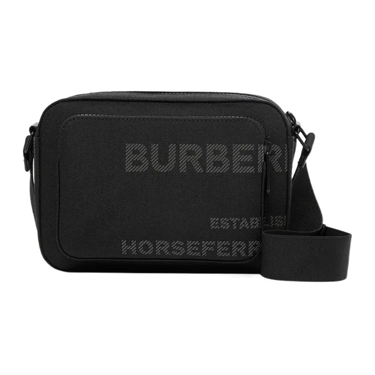 Burberry Horseferry Calfskin Decoration Messenger Bag, Shoulder Bag, Crossbody Bag Regular Men's Black-0