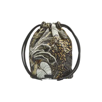 FERRAGAMO CAGE Leather Storage Bag Women's Black