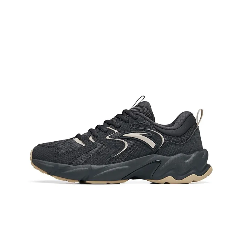Anta Cushioned Anti Slip Wear Resistant Breathable Lightweight Low Top Running Shoes Men's Gray-0