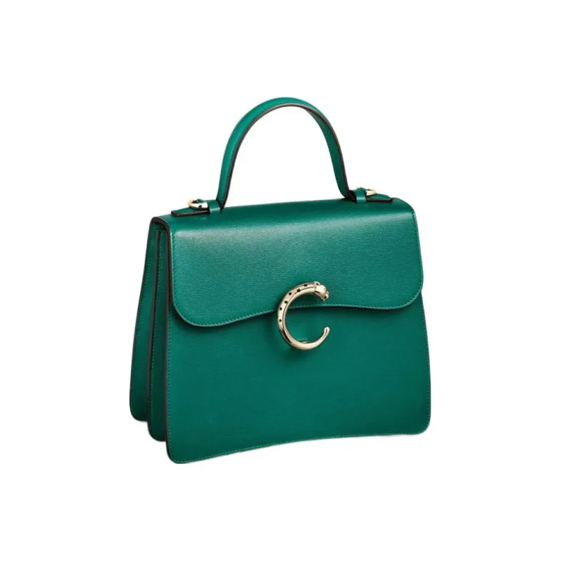 CARTIER Panthère De Cartier Calfskin Shoulder Bag Crossbody Bag Handbag Small Size Women's Green-1