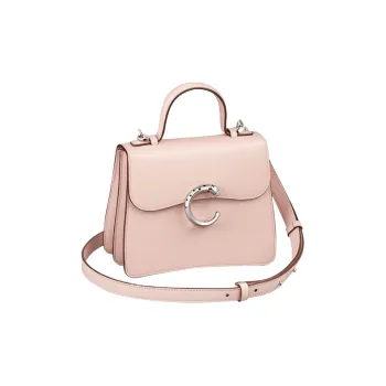 CARTIER Panthère De Cartier Calfskin Shoulder Bag Crossbody Bag Handbag Mini Women's Light Pink