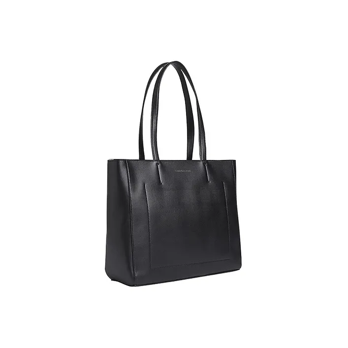 CK/Calvin Klein Polyurethane Tote Bag Shopping Bag Handbag Regular Women's Black-2