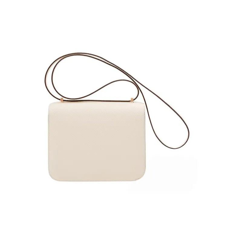 HERMES Constance Epsom Leather Shoulder Bag Crossbody Bag Mini Women's I2 Nata Cream White-4