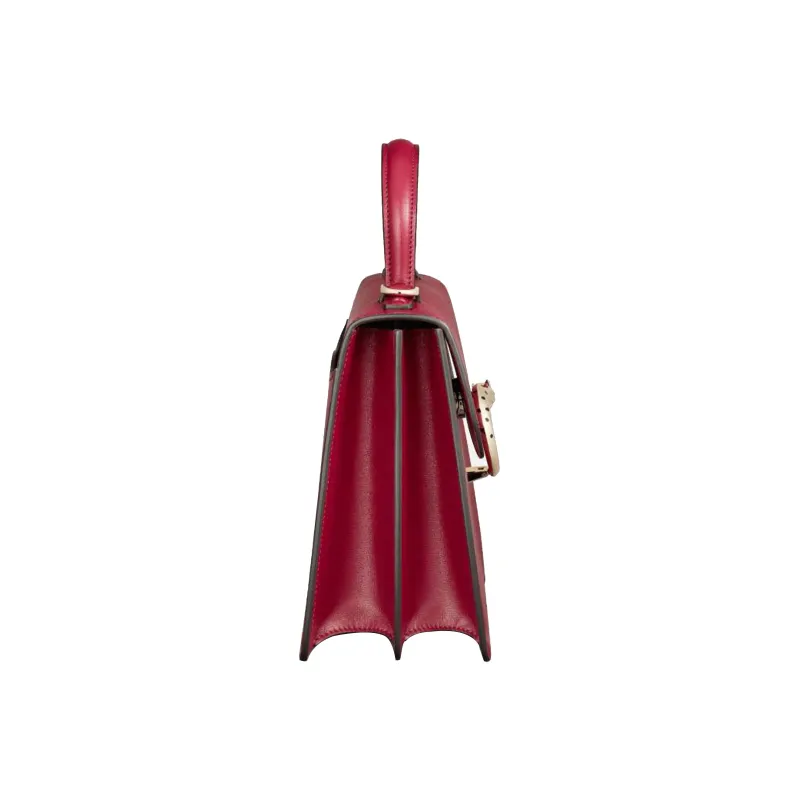 CARTIER Panthère De Cartier Calfskin Shoulder Bag, Crossbody Bag, Handbag Small Size Women's Red-3