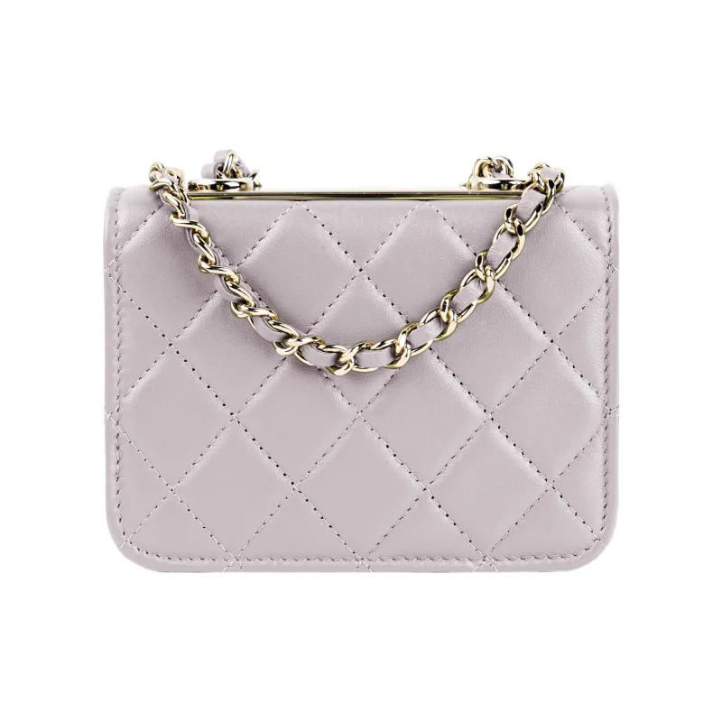 CHANEL 21B Fall Trendy Cc Lambskin Shoulder Bag, Crossbody Bag Mini Women's Pink-2