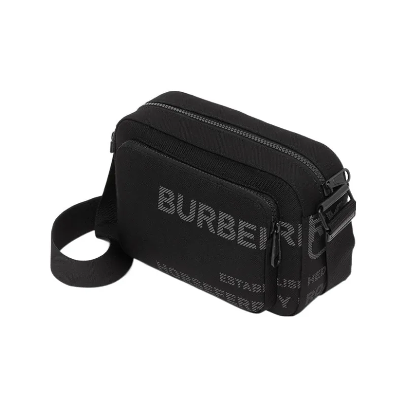 Burberry Horseferry Calfskin Decoration Messenger Bag, Shoulder Bag, Crossbody Bag Regular Men's Black-2