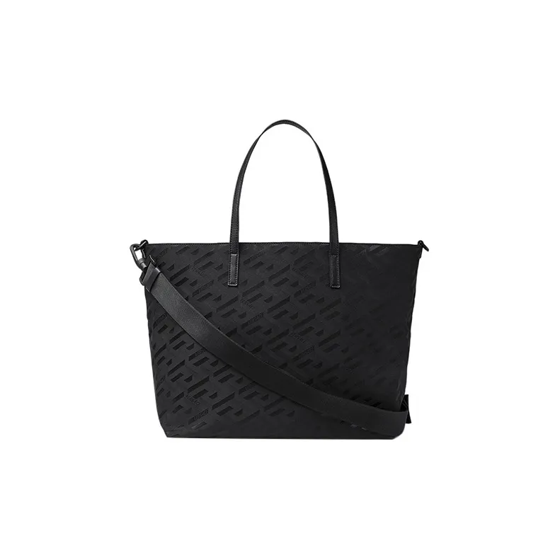 VERSACE Cow Leather Decoration Tote Bag Shopping Bag Storage Bag Shoulder Bag Crossbody Bag Handbag Unisex Black-2