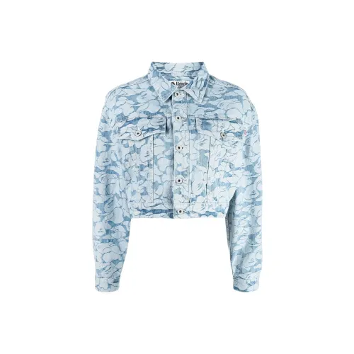 A BATHING APE Denim Jackets Women's Blue