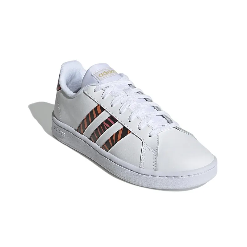 Adidas Neo GRAND COURT Abrasion Resistant Low Top Skateboard Shoes Women's White Black Red-2