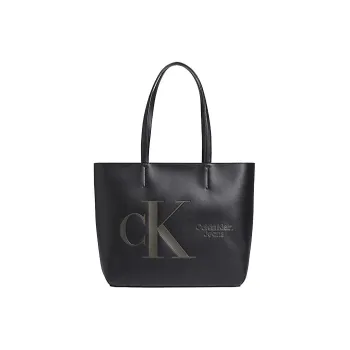 CK/Calvin Klein Polyurethane Tote Bag Shopping Bag Handbag Regular Women's Black