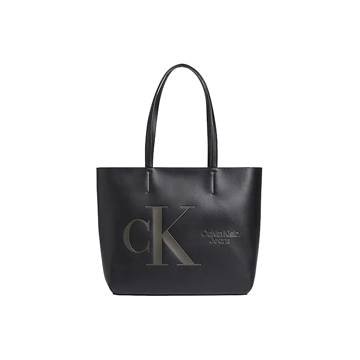 CK/Calvin Klein Polyurethane Tote Bag Shopping Bag Handbag Regular Women's Black-0
