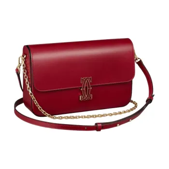 CARTIER C De Cartier Collection Calfskin Shoulder Bag, Crossbody Bag Regular Women's Red