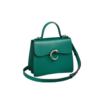 CARTIER Panthère De Cartier Calfskin Shoulder Bag Crossbody Bag Handbag Small Size Women's Green
