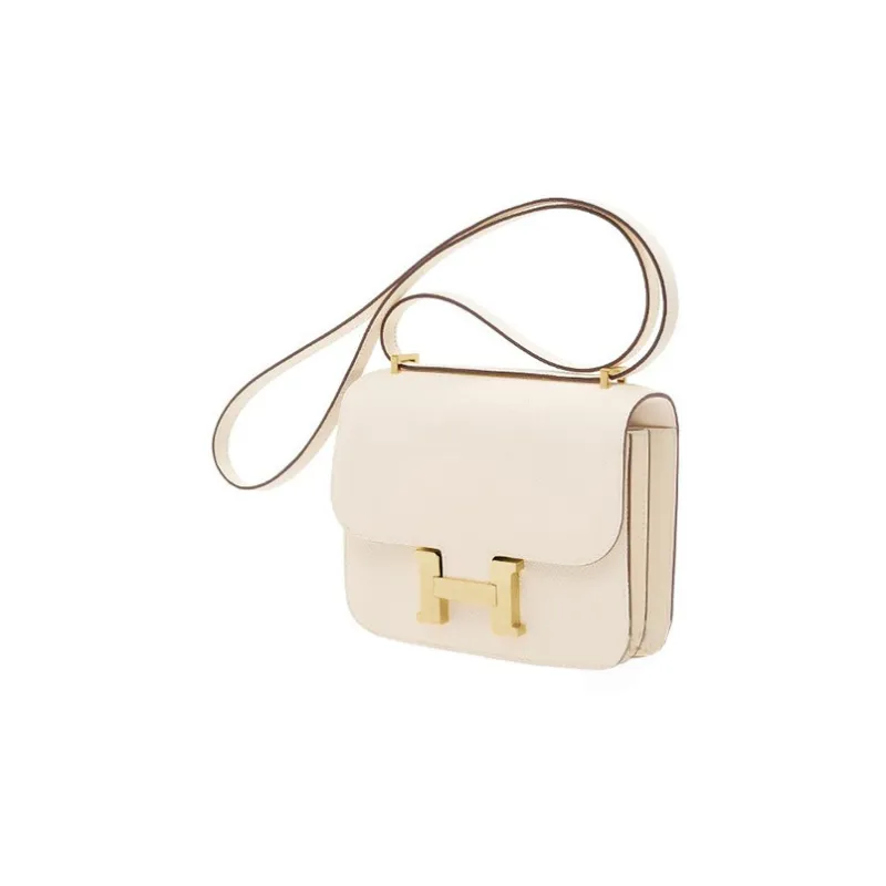 HERMES Constance Epsom Leather Shoulder Bag Crossbody Bag Mini Women's I2 Nata Cream White-3