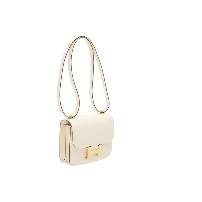 HERMES Constance Epsom Leather Shoulder Bag Crossbody Bag Mini Women's I2 Nata Cream White-1