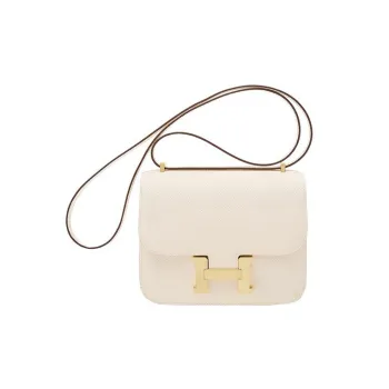 HERMES Constance Epsom Leather Shoulder Bag Crossbody Bag Mini Women's I2 Nata Cream White