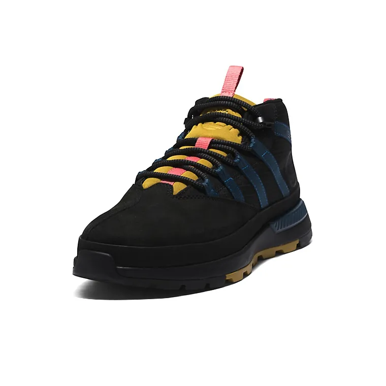 Timberland Euro Trekker Anti Slip Wear Resistant Mid Top Outdoor Shoes Black Blue Yellow-2