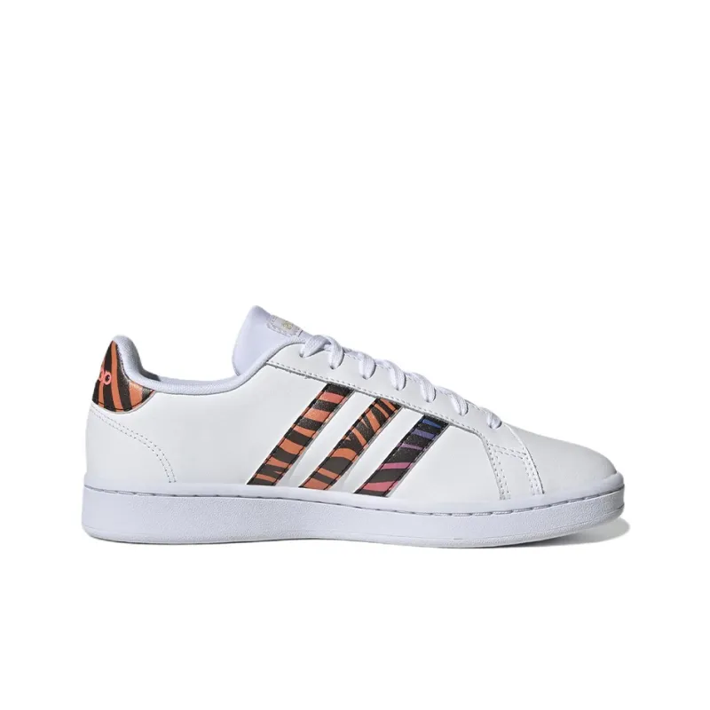 Adidas Neo GRAND COURT Abrasion Resistant Low Top Skateboard Shoes Women's White Black Red-1