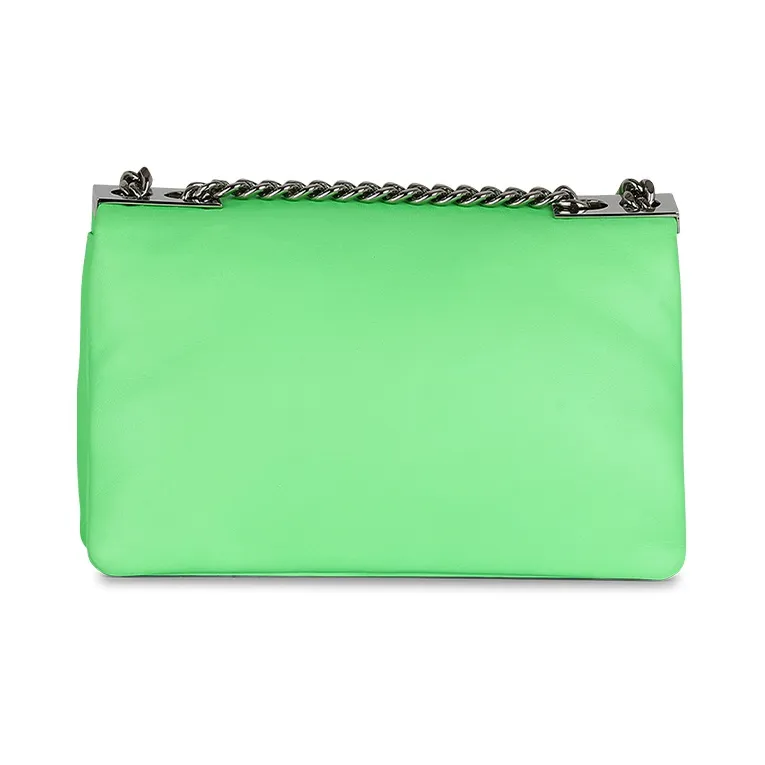BALMAIN 1945 Leather Shoulder Bag Crossbody Bag Small Size Women's Green-2