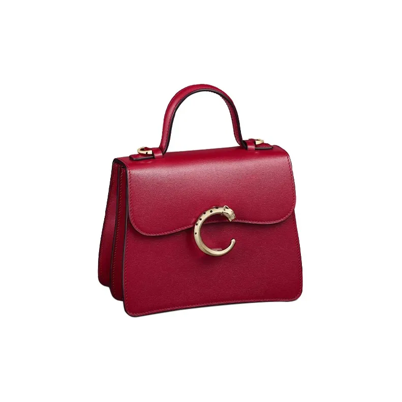 CARTIER Panthère De Cartier Calfskin Shoulder Bag Crossbody Bag Handbag Mini Women's Red-1