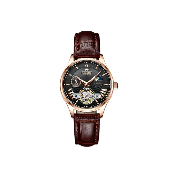AILANG Automatic Mechanical Movement Genuine Leather Strap Watch Women's Watch White Dial-1