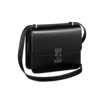 CARTIER C De Cartier Collection Calfskin Shoulder Bag Crossbody Bag Mini Women's Black