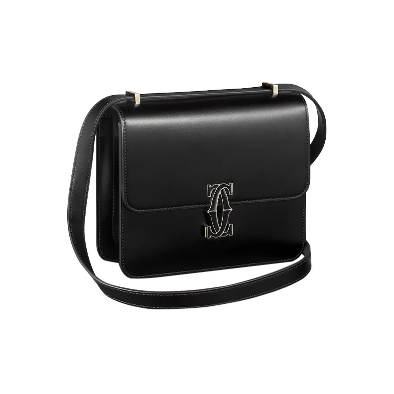 CARTIER C De Cartier Collection Calfskin Shoulder Bag Crossbody Bag Mini Women's Black-0
